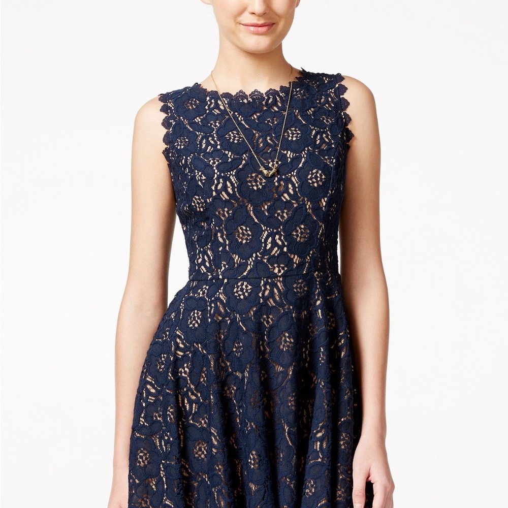 City Studios Navy Lace Dress